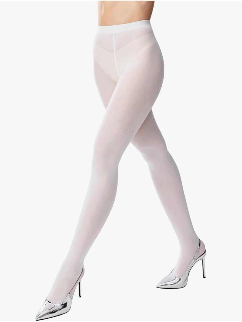 Classic Sheer White Women's Tights - Everyday Hosiery Size L/XL